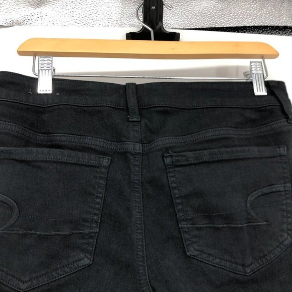 American Eagle black denim super stretch shorts size 4 jean shorts - Picture 6 of 12